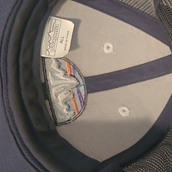 Patagonia Trucker Hat Blue-ish Gray Snapback Fitz Roy Outdoors Hiking Camping OS - Picture 6 of 6